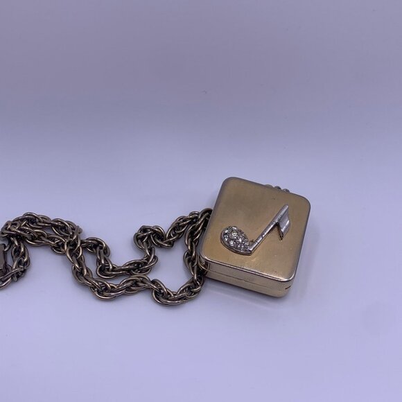 Beautiful Vintage Swiss Reuge Music Box Necklace/Charm Necklace with Music Note - Picture 6 of 9